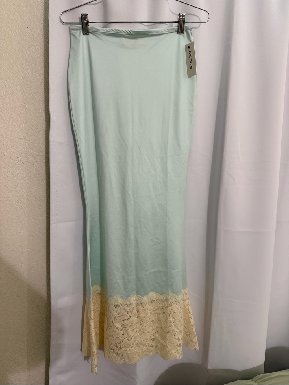 Montce Natalia lace-trimmed satin skirt - Picture 3 of 11